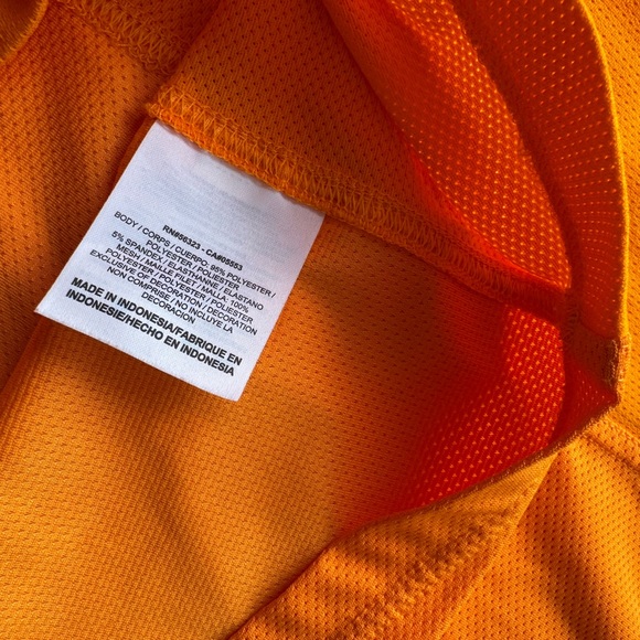 Nike โ Dri Fit Orange Black Short Sleeve Breathable T Shirt Size VGUC Youth XL - Picture 7 of 7